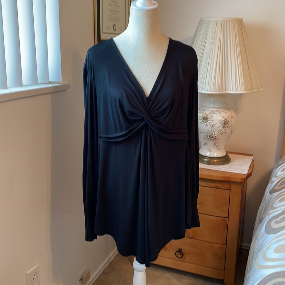 Melissa McCarthy Seven 7 Black Long Sleeve Top.